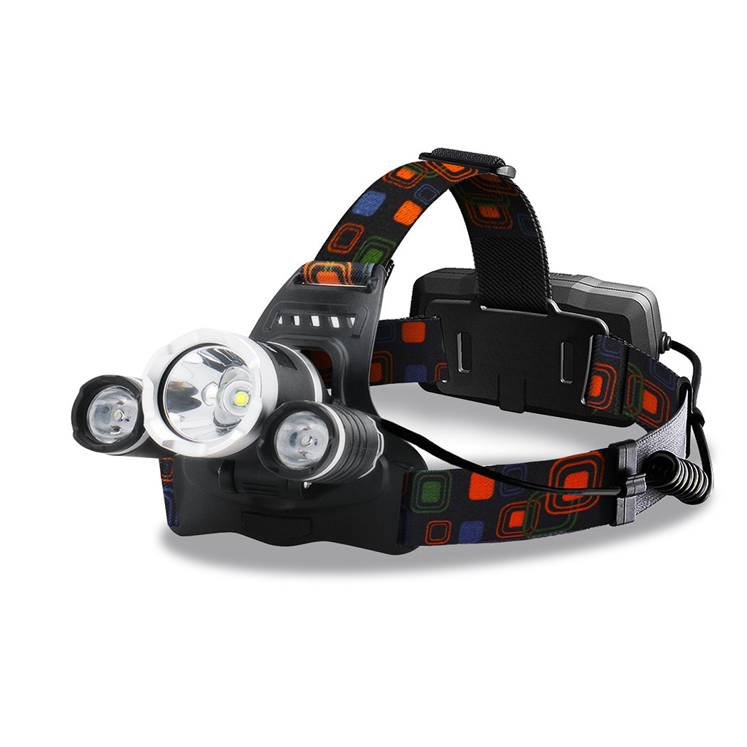 LED Outdoor Headlamp featuring a CREE T6 LED, adjustable strap, and USB charging port, ideal for camping and outdoor activities.